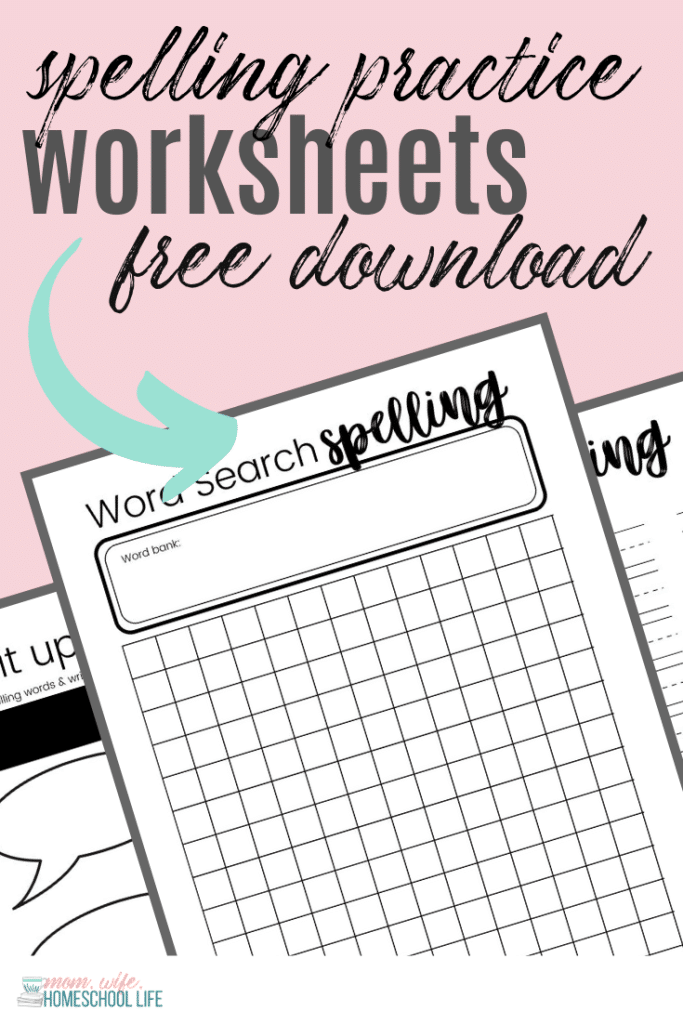 FREE Spelling Practice Worksheets. #freehomeschooldeals #fhdhomeschoolers #spellingpractice #spellingworksheets #spellingpractice 