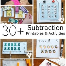 30+ FREE Printables & Activities for Subtraction. #freehomeschooldeals #fhdhomeschoolers #subtractionactivities #subtractionprintables #teachsubtraction