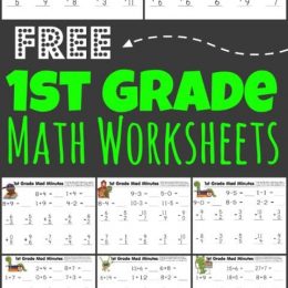 FREE Math First Grade Worksheets. #freehomeschooldeals #fhdhomeschoolers #firstgrademath #firstgrademathworksheets #mathworksheets #elementarymath #additionandsubtraction