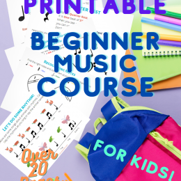 FREE Printable Music Course For Kids. #fhdhomeschoolers #freehomeschooldeals #musiccourseforkids #kidsmusiccourse