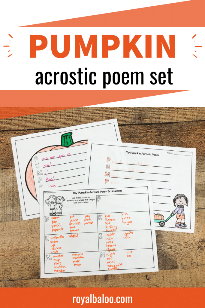 FREE Pumpkin Acrostic Poem Printable. #poetryforkids #poetryprintable #acrosticprintableforkids #fhdhomeschoolers #freehomeschooldeals