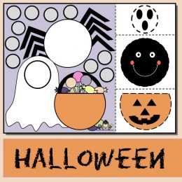FREE Halloween Cut and Paste Activity. #freehomeschooldeals #fhdhomeschoolers #cutandpaste #halloweencutandpasteactivity #halloweenactivity