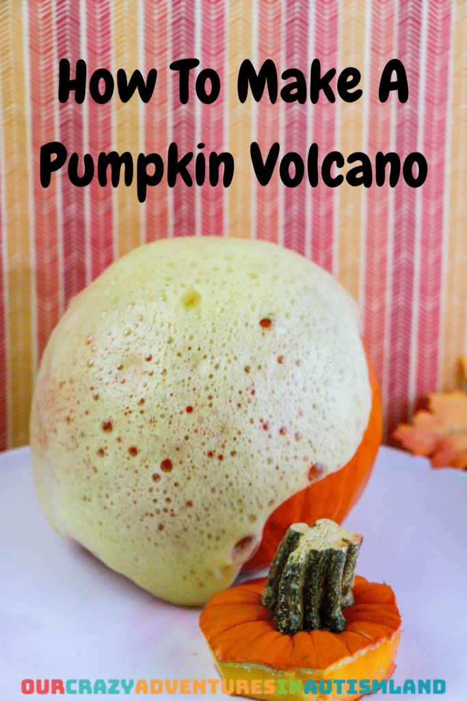 Make Your Own Pumpkin Volcano. #fallcraftideas #fallsensoryactivity #pumpkincraftidea #freehomeschooldeals #fhdhomeschoolers