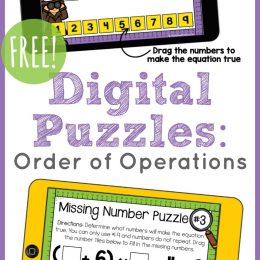 FREE Order of Operations Math Activity. #orderofoperations #mathpuzzles #interactivemathforkids #fhdhomeschoolers #freehomeschooldeals