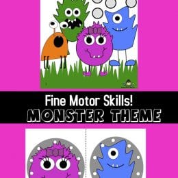 Monster Fine Motor Activities. #fhdhomeschoolers #freehomeschooldeals #scarecrowfinemotoractivities #scarecrowactivities #finemotoractivities