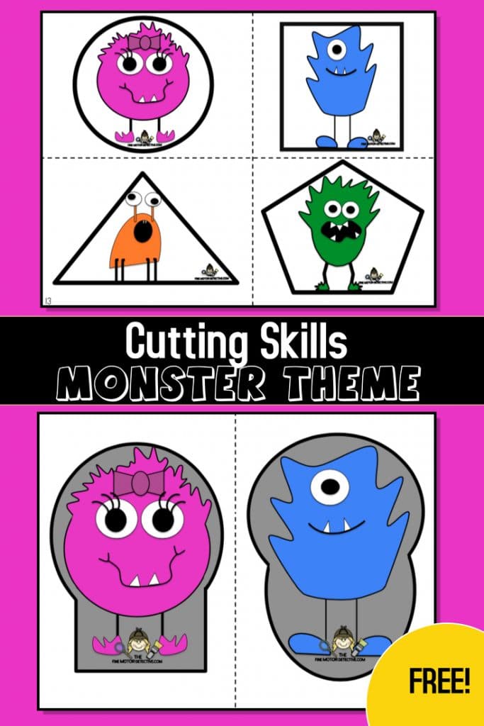 Monster Cutting Activities. #freehomeschooldeals #fhdhomeschoolers #monstercuttingactivity #monstercutandpaste #cuttingskills