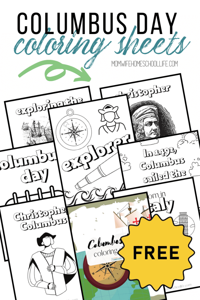 FREE Printable Columbus Day Coloring Pages. #ChristopherColumbusprintables #ColumbusDaycoloringsheets #Columbucoloringpages #freehomeschooldeals #fhdhomeschoolers