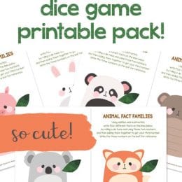 FREE Fact Families Dice Game. #freehomeschooldeals #fhdhomeschoolers #factfamilygames #factfamilies #dicegames #factfamilydicegame