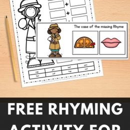 FREE Early Learning Rhyming Activity. #rhymingactivity #rhyminggameskindergarten #rhymingforkids #freehomeschooldeals #fhdhomeschoolers