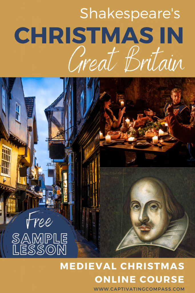 Christmas in Shakespeare’s Medieval England - FREE Sample Lesson. #freehomeschooldeals #fhdhomeschoolers #ShakespeareMedievalEngland #ChristmasinMedievalEngland #ChristmasMedievaltimes