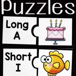 Vowel Sounds Printable Puzzles. #vowelsoundsgame #vowelsoundspractice #longandshortvowels #freehomeschooldeals #fhdhomeschoolers