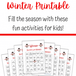 Printable Winter Bingo Game. #freeprintablegames #printablefamilygames #freekidsbingogame #freehomeschooldeals #fhdhomeschoolers