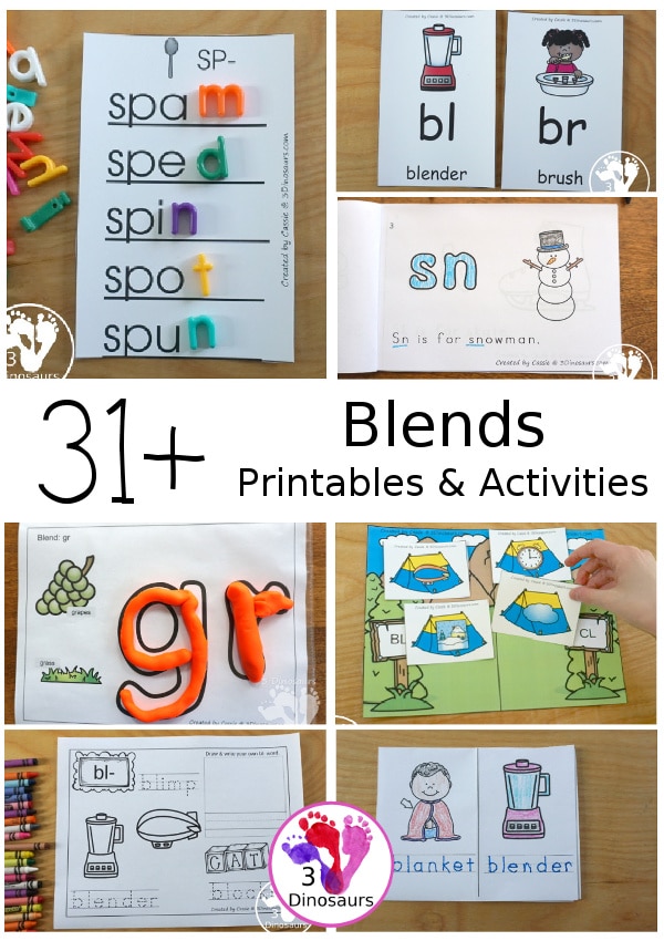 Word Blends Printables and Activities. #endblendworksheets #kindergartenprintables #beginningblendworksheets #freehomeschooldeals #fhdhomeschoolers