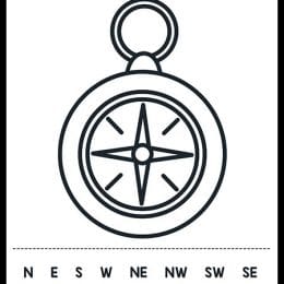 FREE Kids Compass Printable Worksheet. #compassactivityforkids #earlyexplorerscoloringpage #compassworksheet #freehomeschooldeals #fhdhomeschoolers