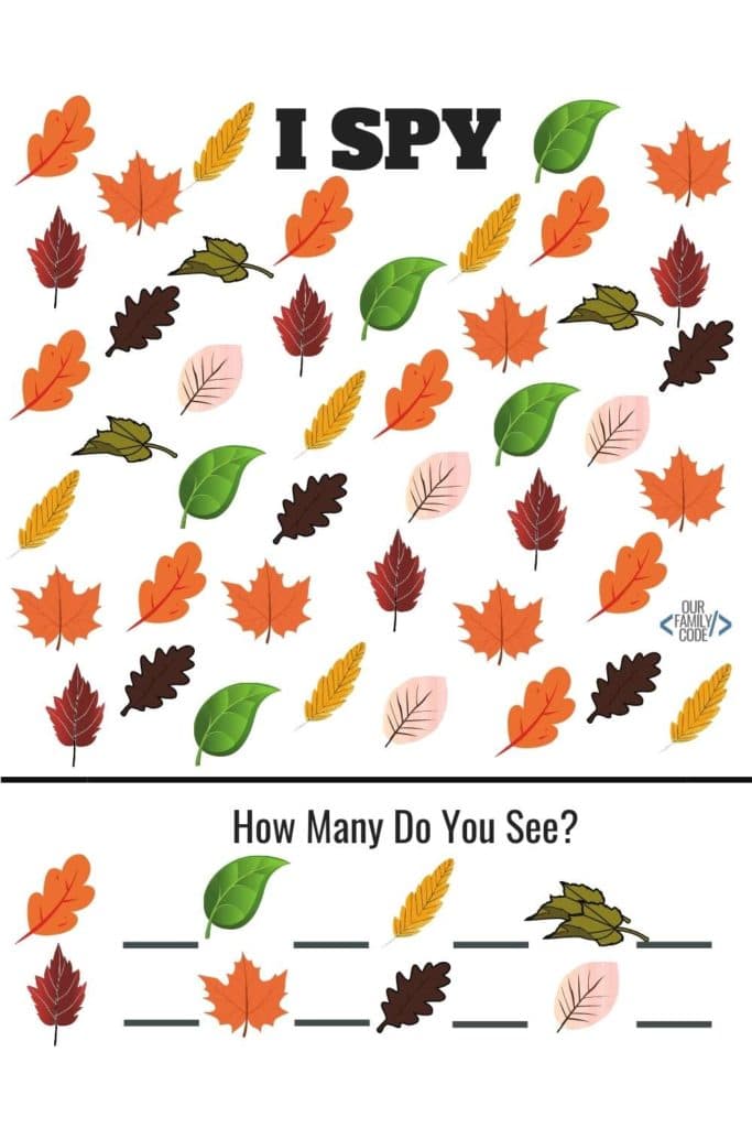 Preschool I Spy Fall Worksheets Free Homeschool Deals