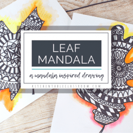 Free Mandala Leaf Drawing Guide. #freemandalaguide #fallleafcraft #drawingmandalas #freehomeschooldeals #fhdhomeschoolers