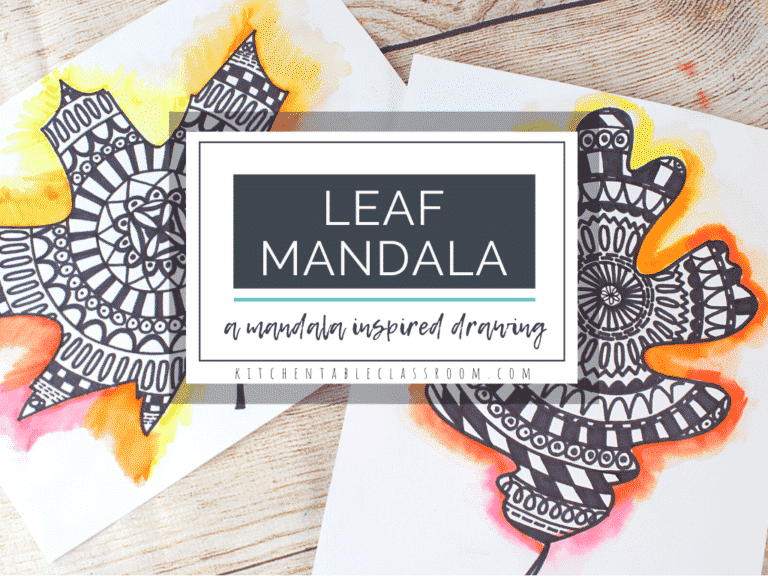 Free Mandala Leaf Drawing Guide. #freemandalaguide #fallleafcraft #drawingmandalas #freehomeschooldeals #fhdhomeschoolers