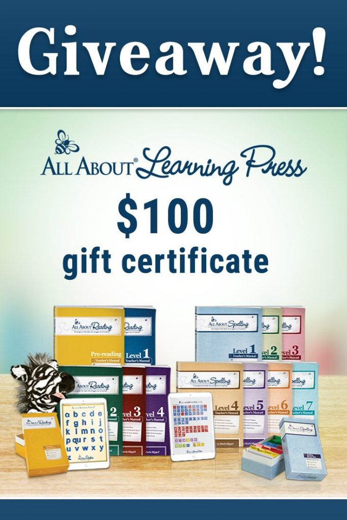 All About Learning Press products with overlay Giveaway - $100 Gift Certificate