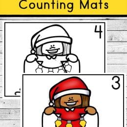 Christmas Counting and Playdough Mats. #freeplaydoughmats #christmasplaydoughmats #christmaspreschoolmath #freehomeschooldeals #fhdhomeschoolers