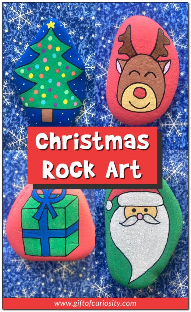 DIY Christmas Rock Art. #Diychristmascrafts #diyrockart #naturechristmascrafts #freehomeschooldeals #fhdhomeschoolers