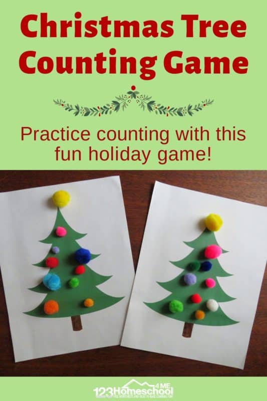 Christmas Ornament Counting Game. #freemathgames #christmasmathgames #printablechristmasgames #freehomeschooldeals #fhdhomeschoolers