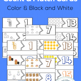 Preschool Count and Match Cards. #countingpracticegame #preschoolmathgames #countingforpreschoolers #freehomeschooldeals #fhdhomeschoolers