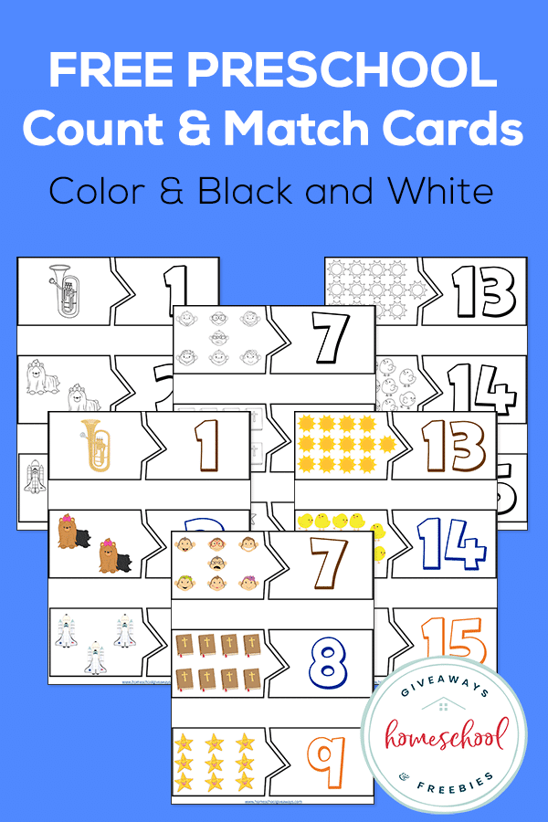 Preschool Count and Match Cards. #countingpracticegame #preschoolmathgames #countingforpreschoolers #freehomeschooldeals #fhdhomeschoolers