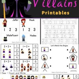 Villains of Disney Kindergarten Activities. #disneykindergartenworksheets #freekindergartenworksheets #disneyprintables #freehomeschooldeals #fhdhomeschoolers