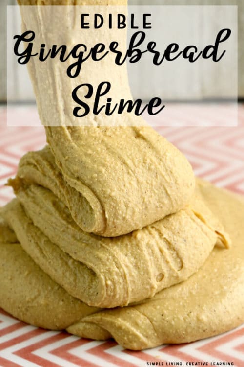 Gingerbread Edible Slime Recipe. #diyslimerecipe #edibleslimerecipe #christmasslime #freehomeschooldeals #fhdhomeschoolers