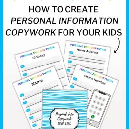 Teaching Your Kids Their Address and Phone Numbers with Copywork. #freehomeschooldeals #fhdhomeschoolers #morningworksheets #addresscopywork #phonenumbercopywork #personalinformationcopywork