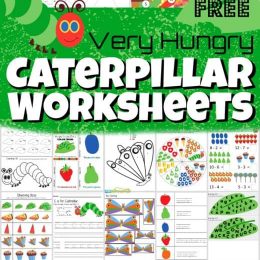 Very Hungry Caterpillar Activity Pages. #hungrycaterpillarworksheets #kindergartenworksheets #storybookworksheets #freehomeschooldeals #fhdhomeschoolers