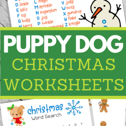 Free Christmas Puppy Activity Pages. #freecolorbyletterworksheets #colorbyletterpages #christmasworksheets #freehomeschooldeals #fhdhomeschoolers