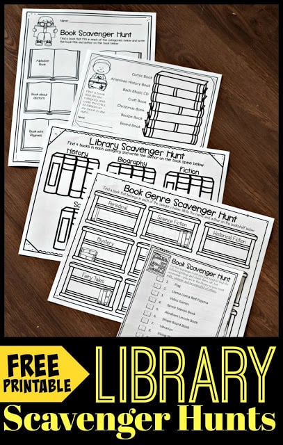 Kids Library Scavenger Hunt Activity. #scavengerhuntforkids #learnaboutthelibrary #libraryscavengerhunt #freehomeschooldeals #fhdhomeschoolers