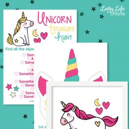 Unicorn Treasure Hunt Activity. #unicorngames #unicorncraft #scavengerhuntforgirls #freehomeschooldeals #fhdhomeschoolers