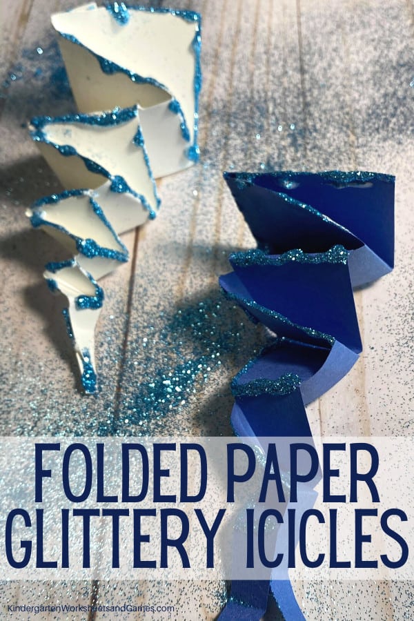 Winter Paper Icicle Craft. #wintercraft #iciclecraft #diyiciclecraft #freehomeschooldeals #fhdhomeschoolers