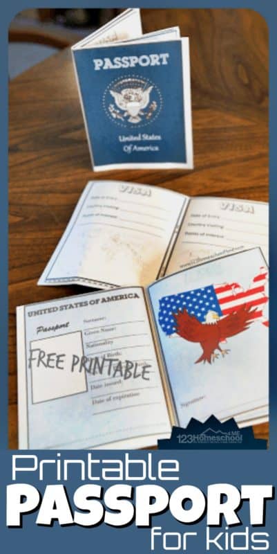 Free Kid's Play Passport. #printablepassportforkids #geographyactivities #playpassportforkids #freehomeschooldeals #fhdhomeschoolers