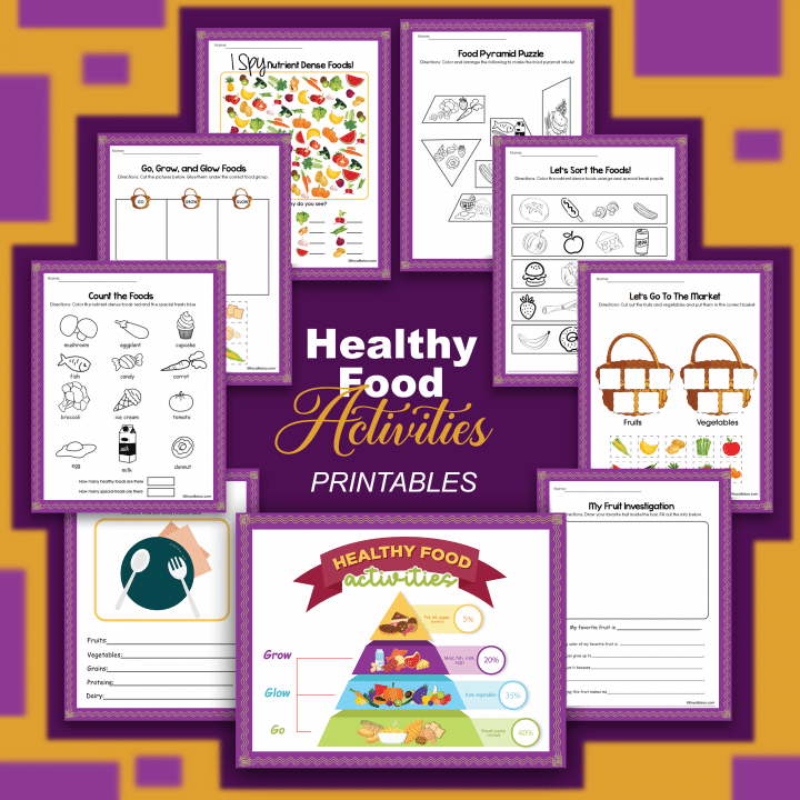 Healthy Foods Mini Unit Study. #healthyfoodforkids #foodpyramidforkids #nutritionunitstudy #freehomeschooldeals #fhdhomeschoolers