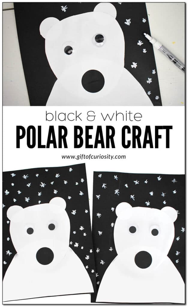 Polar Bear Kid's Craft. #wintercraftforkids #polarbearcraft #easywintercrafts #freehomeschooldeals #fhdhomeschoolers