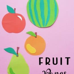 Easy Fruit Paper Craft. #fruitcrafts #easycraftsforkids #freehealthcraft #freehomeschooldeals #fhdhomeschoolers