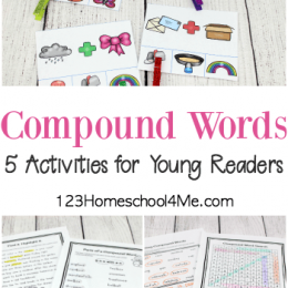 Free Compound Word Activities. #compoundwords #compoundwordworksheets #compoundwordprintables #freehomeschooldeals #fhdhomeschoolers