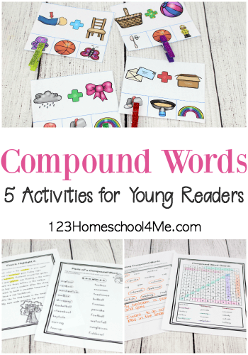 Free Compound Word Activities. #compoundwords #compoundwordworksheets #compoundwordprintables #freehomeschooldeals #fhdhomeschoolers