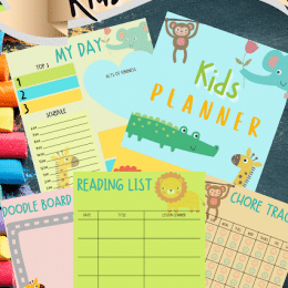 Free Printable Kids Planner. #freekidsplanner #plannerpagesforkids #kidsdailyplanner #freehomeschooldeals #fhdhomeschoolers