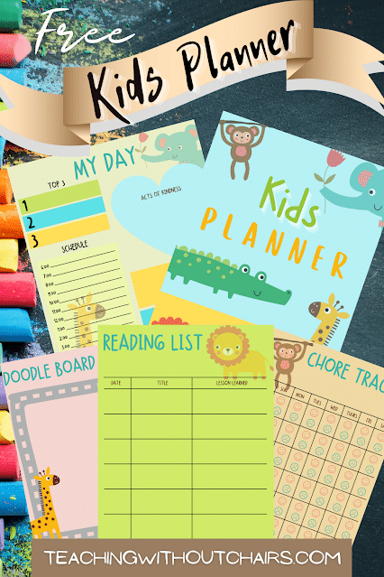 Free Printable Kids Planner. #freekidsplanner #plannerpagesforkids #kidsdailyplanner #freehomeschooldeals #fhdhomeschoolers