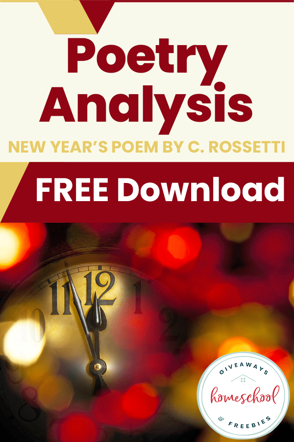 New Year’s Poetry Analysis. #freecopyworkpages #poetryanalysisforkids #newyearswritingactivity #freehomeschooldeals #fhdhomeschoolers