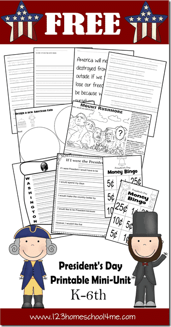 President's Day Short Unit Study. #presidentsdayprintables #presidentsdayworksheets #presidentsdayforkids #freehomeschooldeals #fhdhomeschoolers