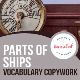Nautical Vocabulary Copywork Pages. #literaturecopywork #freecopywork #printablecopywork #freehomeschooldeals #fhdhomeschoolers