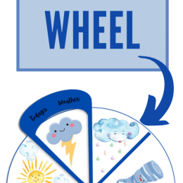 Printable Weather Wheel for Kids. #weatherprintables #freeweatherwheel #freeweatheractivity #freehomeschooldeals #fhdhomeschoolers