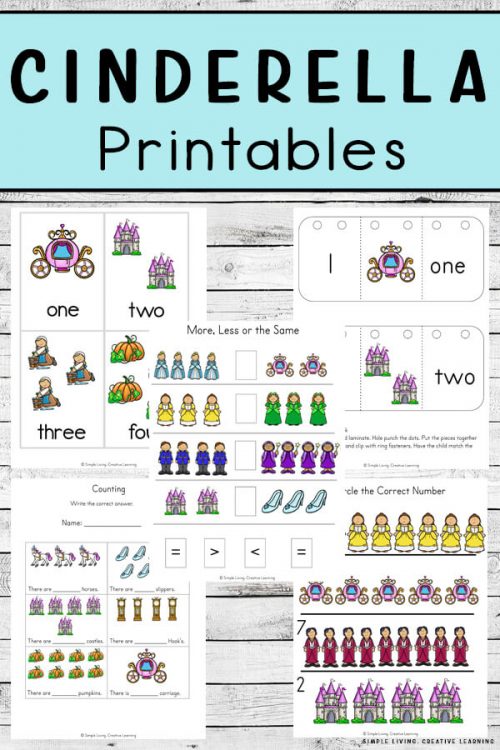 FREE Cinderella Printables. #freehomeschooldeals #fhdhomeschoolers #cinderellaprintables #cinderallathemprintables #fairytaleprintables