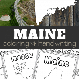 Free Maine Coloring Pages. #geographycoloringpages #mainecoloringpages #maineworksheets #freehomeschooldeals #fhdhomeschoolers