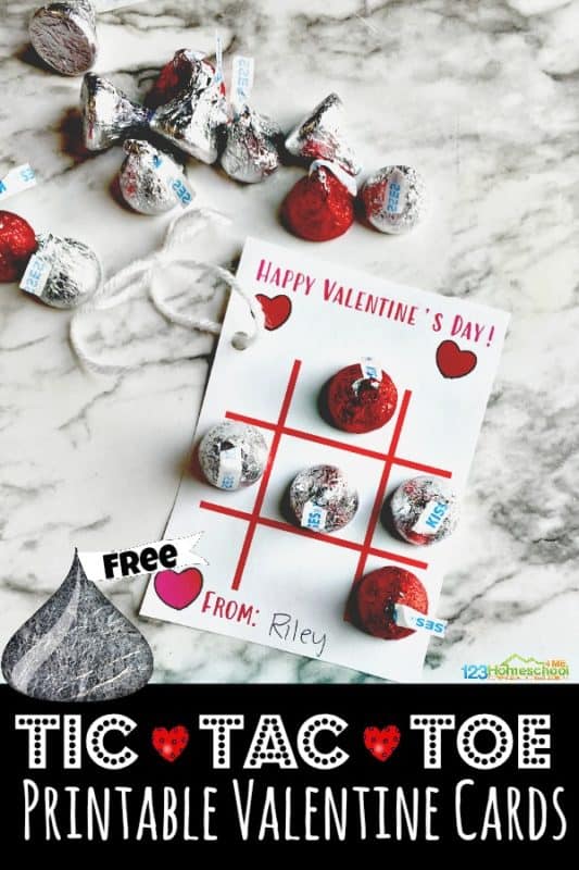 Free Printable Tic-Tac-Toe Valentines. #freehomeschooldeals #fhdhomeschoolers #tictactoevalentineprintables #valentineprintablecards #tictactoeprintables